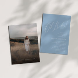 ダスティお洒落ブルーオベビー!フォトベビーシャワー 招待状