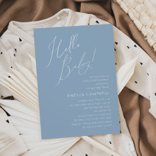 ダスティお洒落ブルーハローベビー!赤ちゃんシャワー 招待状