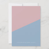 ダスティお洒落ブルー/バラベビー性別の表示 招待状 (裏面)