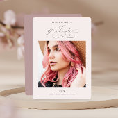 ダスティかわいらしバラ2枚写真卒業パーティー 招待状