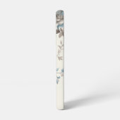 ダスティかわいらしブルー/ライトブラウンフローラ(イニシャル付き) SAMSUNG GALAXYケース (左側面)