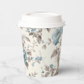 ダスティかわいらしブルー/ライトブラウンフローラ 紙コップ (左)