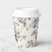 ダスティかわいらしブルー/ライトブラウンフローラ 紙コップ (右)