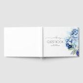 ダスティとネイビーブルーのフローラ結婚ズ ゲストブック (全面)