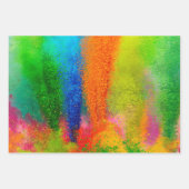 ダスティはっきりしたレインボーカラフルウズトリオパターン ラッピングペーパーシート (正面2)
