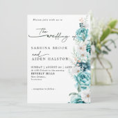 ダスティエメラルドグリーナリーホワイト結婚フローラ 招待状 (スタンド正面)