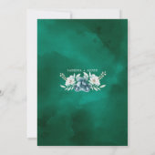 ダスティエメラルドグリーナリーホワイト結婚フローラ 招待状 (裏面)