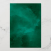 ダスティエメラルドグリーナリーホワイト結婚フローラ 箔招待状 (裏面)