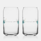 ダスティエメラルドグリーンホワイト結婚フローラ ガラス缶 (左)