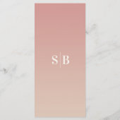 ダスティエレガントグラデーションバラピンク&シャンパーニュ結婚ーズ メニュー (裏面)