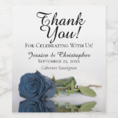 ダスティエレガントスティールブルーバラ結婚ズ・サンキュー ワインラベル (シングルラベル)