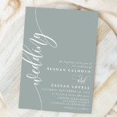 ダスティエレガントセージ書結婚文字 招待状