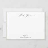 ダスティエレガントセージ書道ありがとう ノートカード (正面)