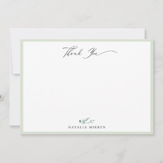 ダスティエレガントセージ書道ありがとう ノートカード (正面)
