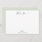 ダスティエレガントセージ書道ありがとう ノートカード (正面/裏面)