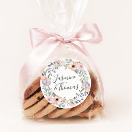 ダスティエレガントバラアンドピーチフローラリース結婚ズ ラウンドシール