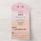 ダスティエレガントバラシックすべて1つの結婚式の招待 オールインワン招待状 (内側)