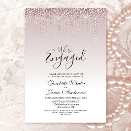 ダスティエレガントバラダイヤモンド婚約パーティ 招待状