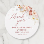 ダスティエレガントバラフローラありがとうメッセージカード フェイバータグ (正面)