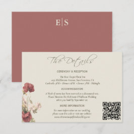 ダスティエレガントバラフローラ結婚ズ・ザ・詳細 エンクロージャーカード