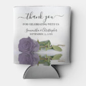 ダスティエレガントパープルバラ結婚ズ・サンキュー 缶クーラー (正面)