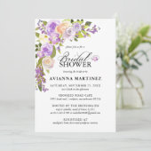 ダスティエレガントパープルフローラブライダルシャワー 招待状 (スタンド正面)