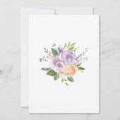 ダスティエレガントパープルフローラブライダルシャワー 招待状 (裏面)