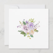 ダスティエレガントパープルホワイトフローラブライダルシャワー 招待状 (裏面)