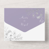 ダスティエレガントパープル結婚ズ オールインワン招待状 (裏面)