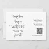 ダスティエレガントパープルQRコードフォト日付を保存 招待状 (裏面)