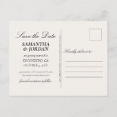 ダスティエレガントピンクウェディング日付ポストカードを保存 ポストカード (裏面)