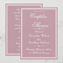 ダスティエレガントピンクシックなスクリプトRSVPカップルのシャワー