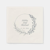 ダスティエレガントブパーソナライズされた結婚ルのナプキン スタンダードカクテルナプキン (正面)