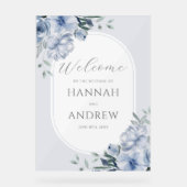 ダスティエレガントブモダンルフローラ結婚ズ・ウェルカム アクリルサイン (正面)
