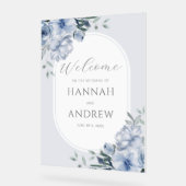 ダスティエレガントブモダンルフローラ結婚ズ・ウェルカム アクリルサイン (傾斜)