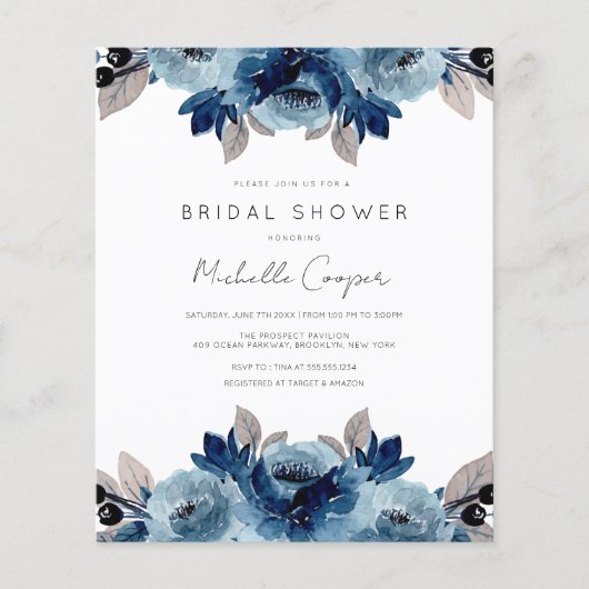 ダスティエレガントブルーとネイビーの割引フローラ (正面)