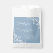 ダスティエレガントブルーとホワイト結婚の感謝 フェイバーバッグ (正面)