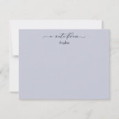 ダスティエレガントブルーのシンプル ノートカード (正面)