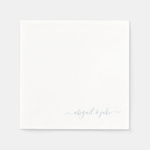 ダスティエレガントブルースクリプトカップルの名結婚前 スタンダードカクテルナプキン