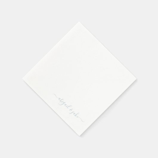 ダスティエレガントブルースクリプトカップルの名結婚前 スタンダードカクテルナプキン (角)