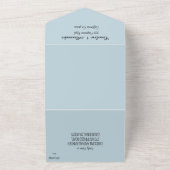 ダスティエレガントブルースクリプトユニークRSVP QRコード オールインワン招待状 (外側)