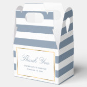 ダスティエレガントブルーストライプ結婚ズお礼 フェイバーボックス (オープン)
