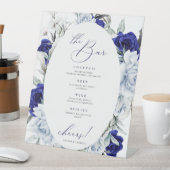 ダスティエレガントブルーネイビーフローラザバー結婚 台座サイン (インサイチュ)