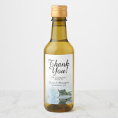 ダスティエレガントブルーバラ結婚ズサンキューミニ ワインラベル (正面)