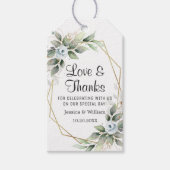 ダスティエレガントブルーフローラブライダルシャワーありがとう ギフトタグ (正面)