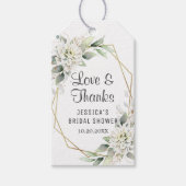 ダスティエレガントブルーフローラブライダルシャワーありがとう ギフトタグ (正面)