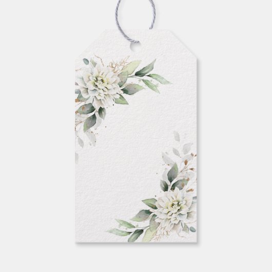 ダスティエレガントブルーフローラブライダルシャワーありがとう ギフトタグ (裏面)