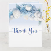 ダスティエレガントブルーフローラベイビーシャワーありがとう カード (黄色い花)