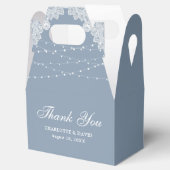 ダスティエレガントブルーフローラレースライト結婚ズ フェイバーボックス (オープン)