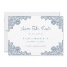 ダスティエレガントブルーフローラレース結婚ズ